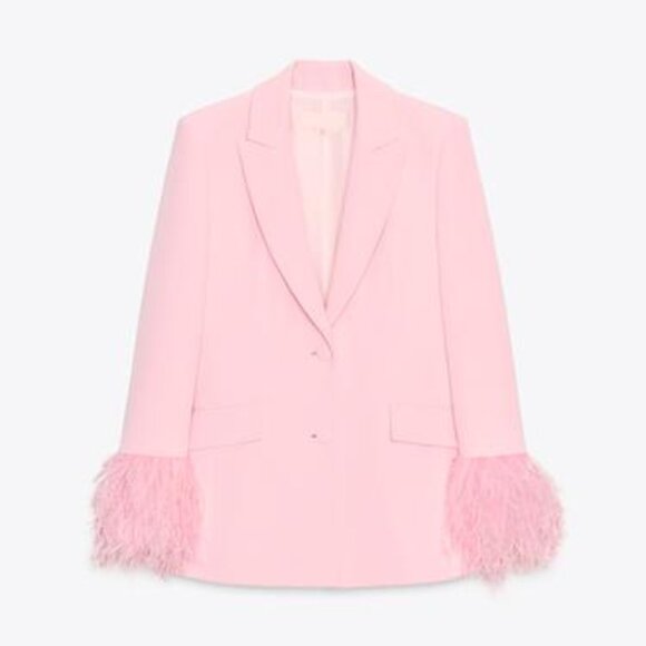NWT ZARA FEATHER CUFF BLAZER - Picture 11 of 13